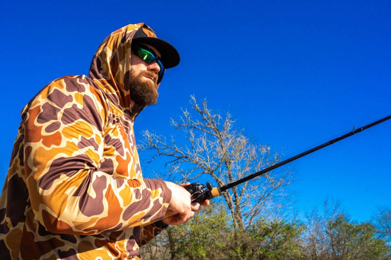 Duck Camo Long Sleeve Hooded Shirt